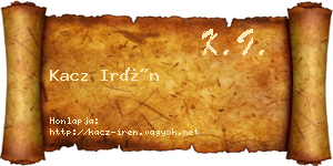 Kacz Irén névjegykártya