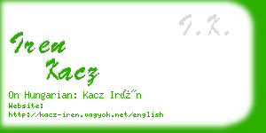 iren kacz business card